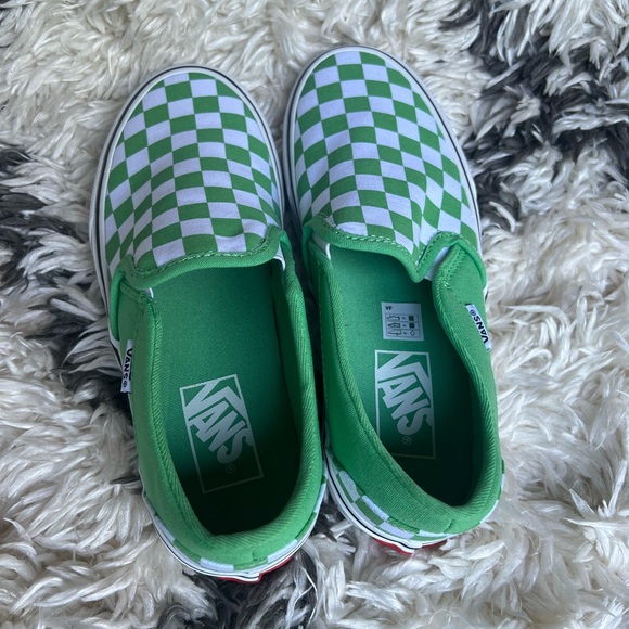 Vans Asher Checkerboard Sneaker - Slip On Style - Summer Green womens size 6.5 - Picture 8 of 9